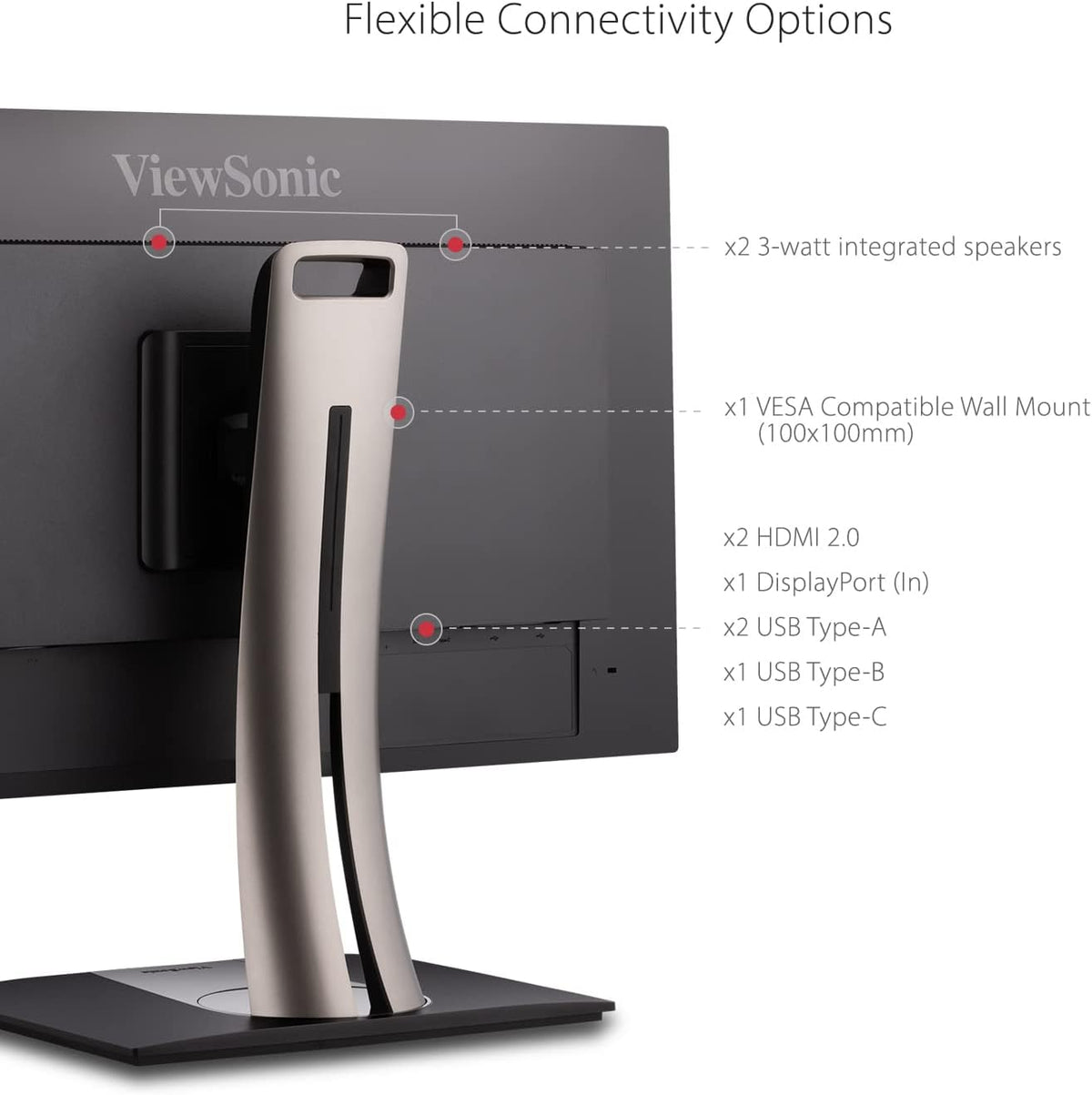 ViewSonic VP3256-4K 32" 4K UHD Professional Graphic Design Monitor with USB-C (90W) (Renewed)