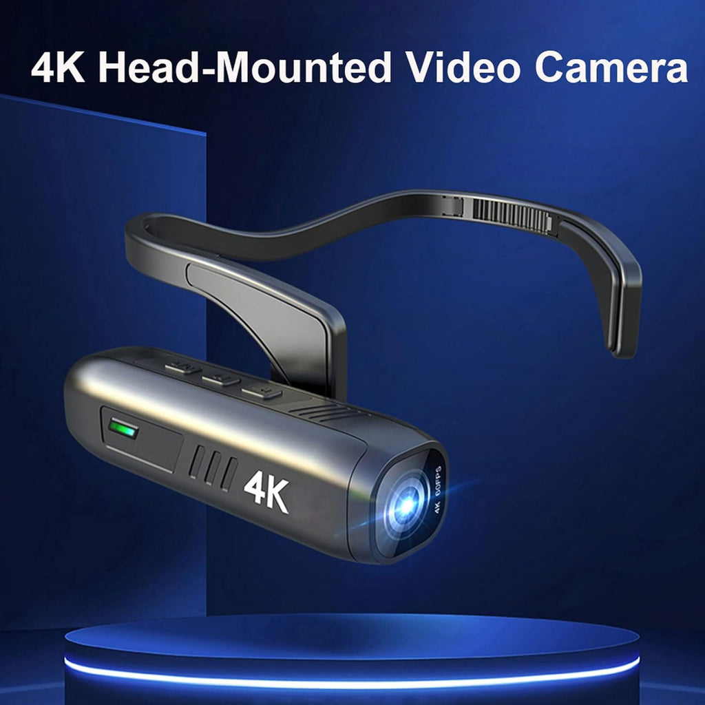 Yoidesu 4K Head Mounted Video Camera, 4K 60FPS 42MP Camcorder, Anti Shake 120° Wide Angle Wearable Camera with 2 Axis Stabilizer, APP Control for Vlog, Sports