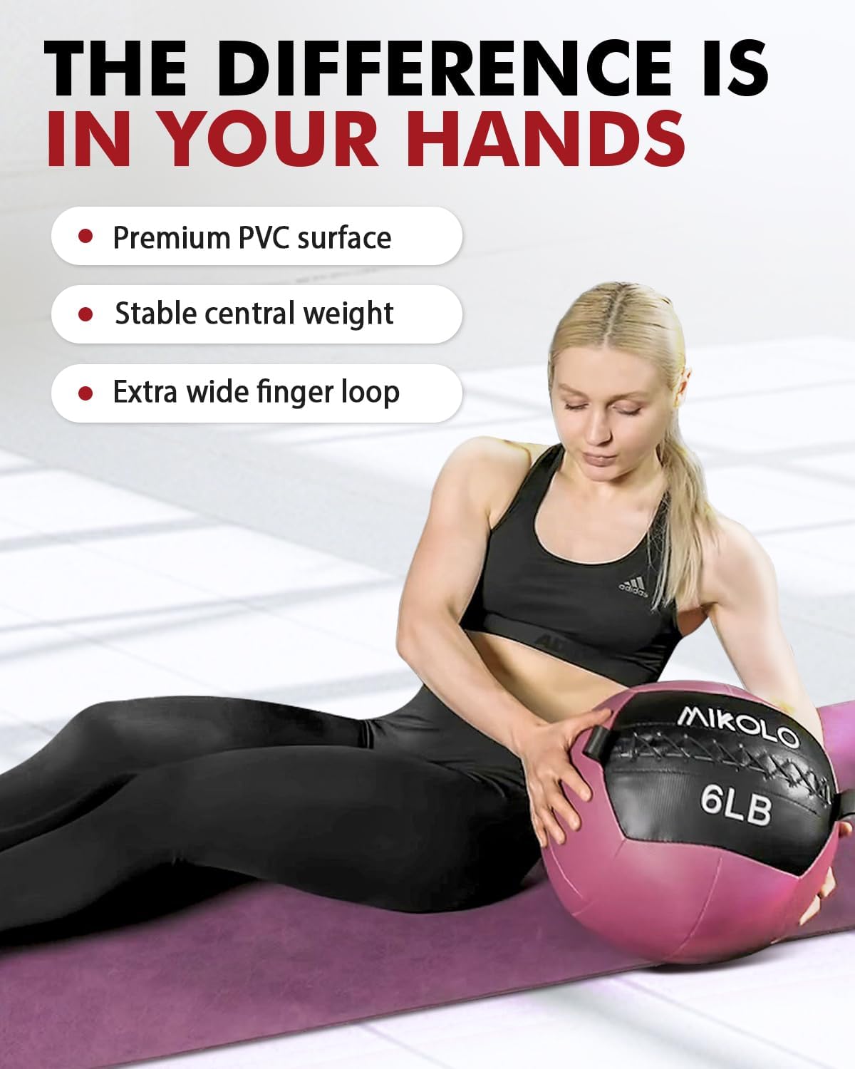 Mikolo Medicine Ball, Wall Ball,Soft Medicine Ball Set,Slam Ball for Core Training, Strength Workouts -Multi-Weight 10lbs 20lbs Exercise Balls for Home Gym, Functional Fitness (10/15/20/25LB)