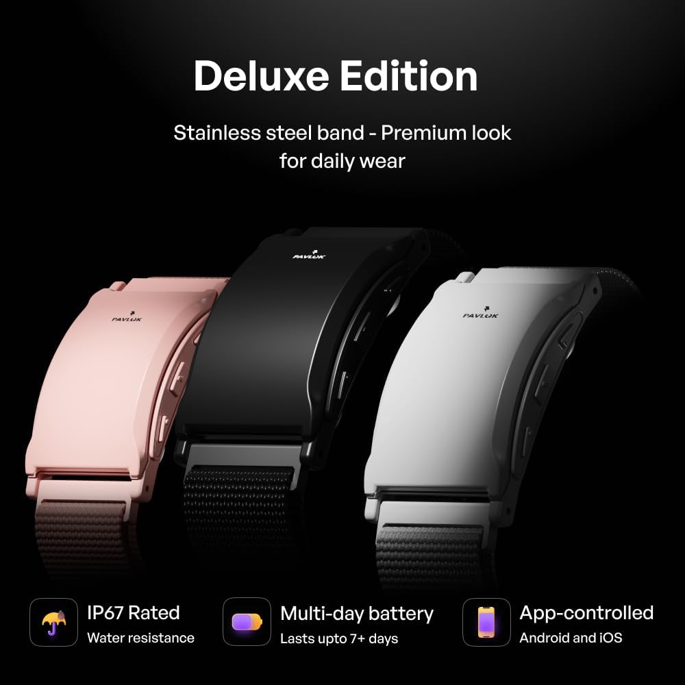 Pavlok 3 - Silent Alarm & Wearable Mindfulness Coach for Good Habits - Elevate Mindfulness, Create Good Habits - Track Steps, Activity, and Sleep Patterns