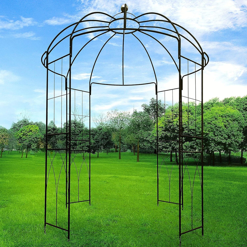 OUTOUR French Style Birdcage Shape Heavy Duty Gazebo,9'Highx 6'6" Wide,Pergola Pavilion Arch Arbor Arbour Plants Stand Rack for Wedding Outdoor Garden Lawn Backyard Patio,Climbing Vines,Roses