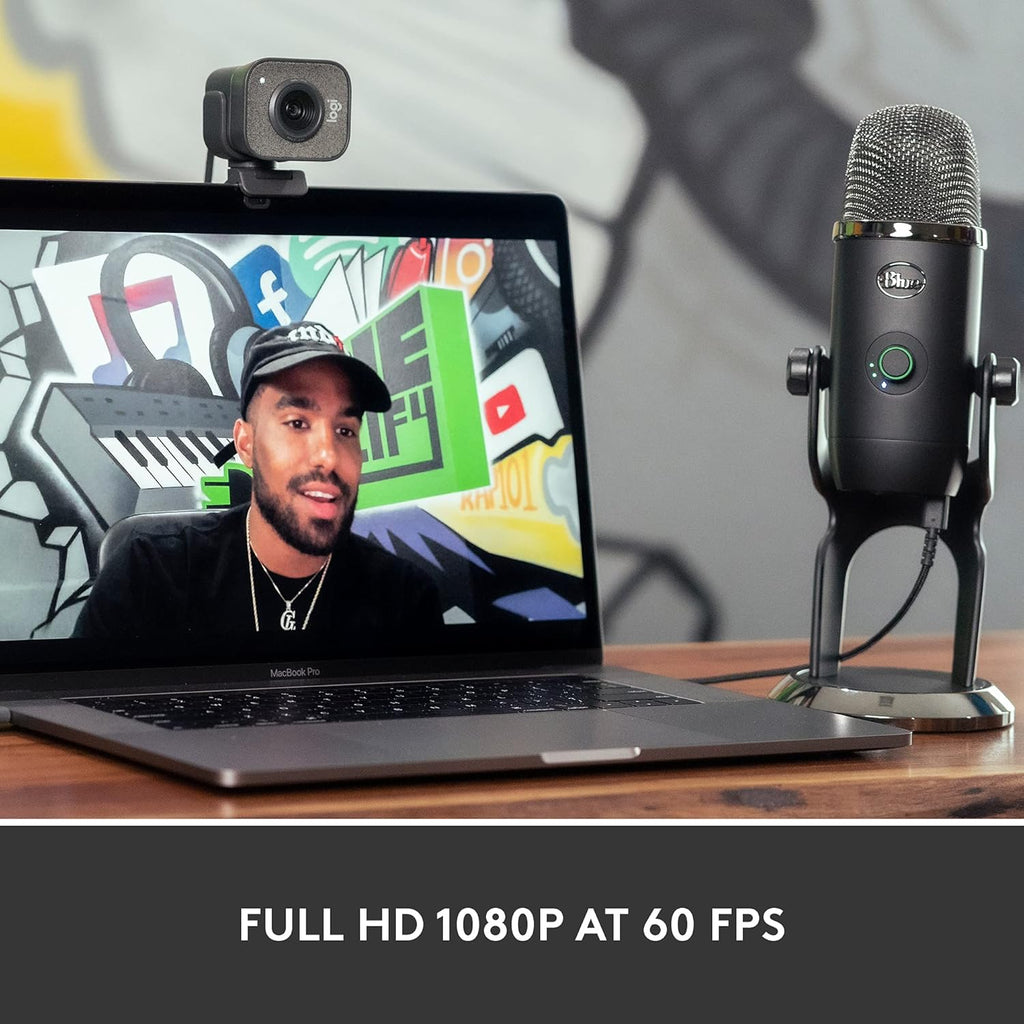 Logitech StreamCam Premium Webcam for Streaming and Content Creation, Full HD 1080p 60 fps, Works with Microsoft Teams, Google Meet, Zoom, Nintendo Switch 2's new GameChat mode, for PC/Mac – Graphite