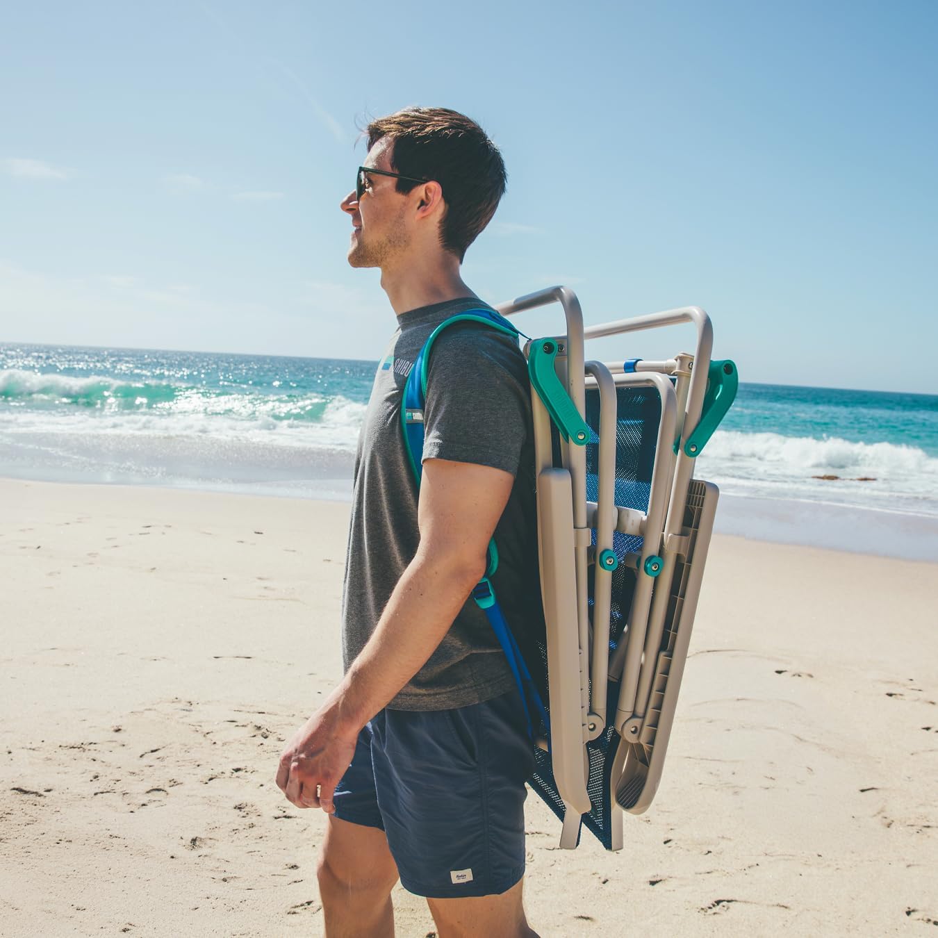 Shibumi Shade | Portable Beach Chair for Adults | Anti-Rust Marine Grade Frame | 300lb Capacity | Padded Backpack Straps | Weighs 8 Pounds | Breathable Fabric