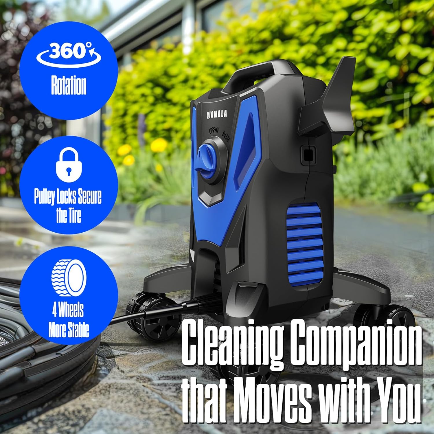 4800PSI PowerWasher with 4 Quick Connect Nozzles, Foam Cannon for Car, Lane, Patio Cleaning