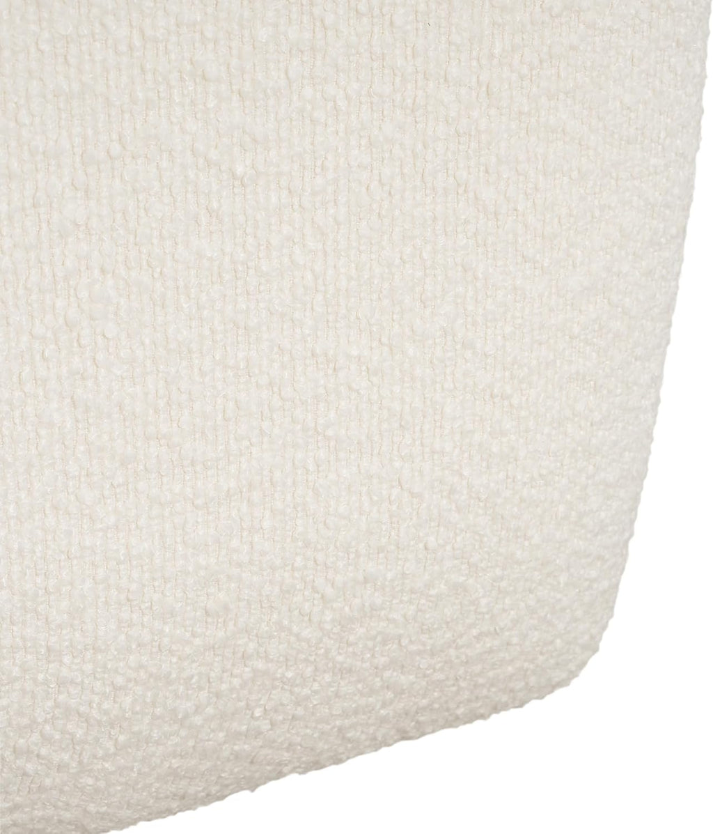Christopher Knight Home Isa Boucle Pouf Ottoman Foot Rest, Square Fabric Pouffe Ottoman Footstool, Living Room Sofa Couch Extra Seat, Modern Coffee Table for Home Office Bedroom Home Décor, White