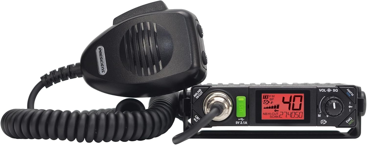 President Bill III (Bill 3) FCC AM/FM Ultra-Compact with P Channels, NRC, Weather Channel CB Radio. (TXUS201)