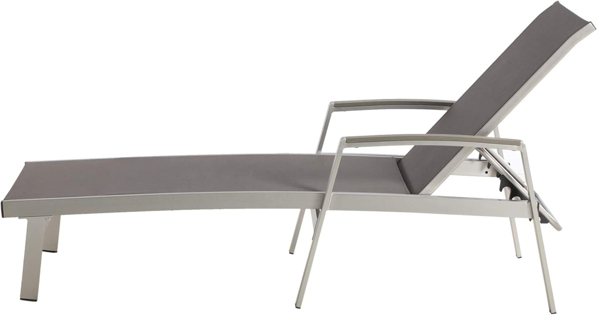 Christopher Knight Home Joy Outdoor Mesh and Aluminum Chaise Lounge (Set of 4), Gray
