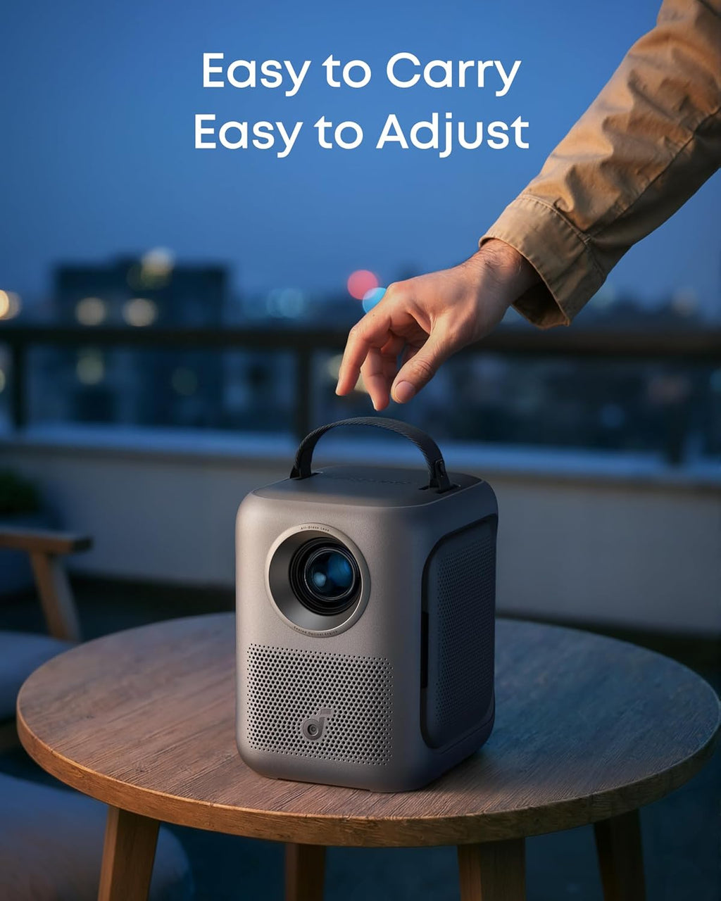 Anker Nebula P1i Portable Projector with WiFi and Bluetooth by soundcore, Flippable Design,1080P FHD, 4K Support, 380 ANSI Lumens, Auto Focus/Keystone, All-Glass Lens, Built-in Speaker