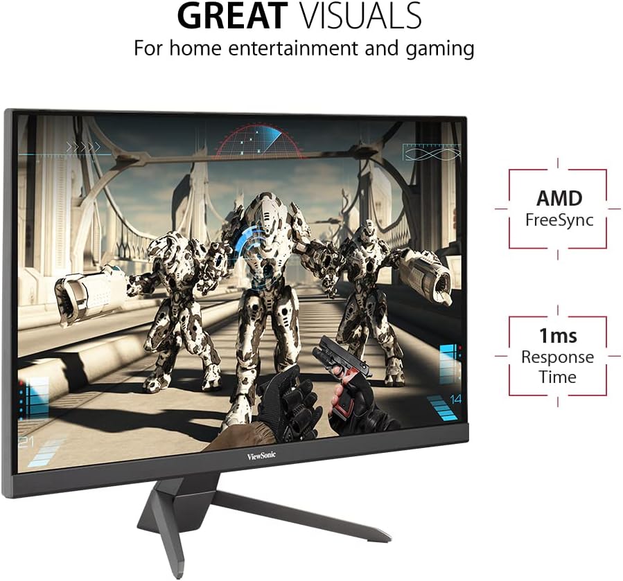 ViewSonic VX2767-MHD 27 Inch 1080p Gaming Monitor with 100Hz, 1ms, Ultra-Thin Bezels, FreeSync, Eye Care, HDMI, VGA, and DP