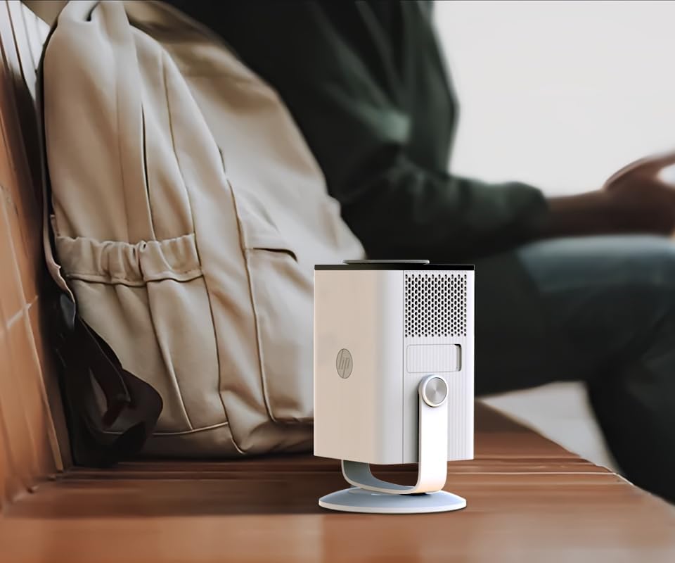 HP MC400 Mini Portable Smart Projector with WiFi and Bluetooth, Short Throw 4K Support & 1080P, Wireless Screen Mirroring, Built-in App & Speaker, USB-C Powered for Home Theater and Outdoor Movies