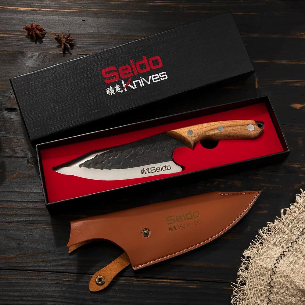 Seido Knives Senjutsu Butcher Knife | Versatile Precision for Culinary Mastery Perfect for Outdoor BBQ Camping, Meat Slicing Multipurpose Knife | Ideal gift for Birthday, Wedding, Graduation