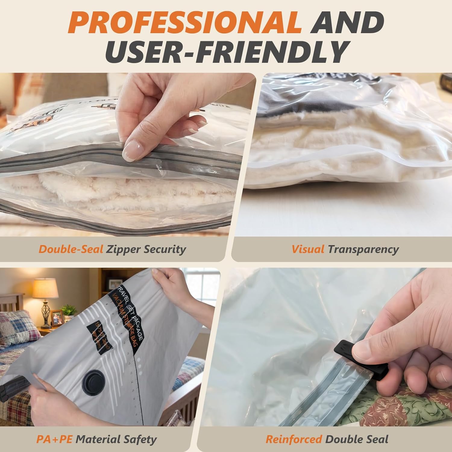 12 Pack Rechargeable Wireless Pump Travel Vacuum Bags Set,Vacuum Storage Bags Portable Space Saver Bags for Travel, Home, Vacuum Compression Packing Seal for Clothes Seasonal Storage