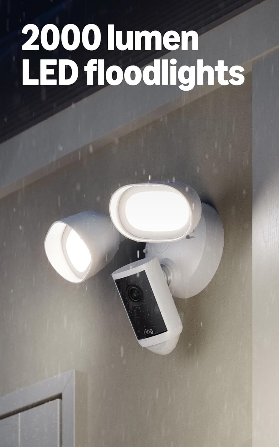 Ring Floodlight Cam Pro, Wired (newest model), Home or business security, Retinal 4K with wide-angle video, 10x Enhanced Zoom, and 2000 Lumen Floodlights, Black