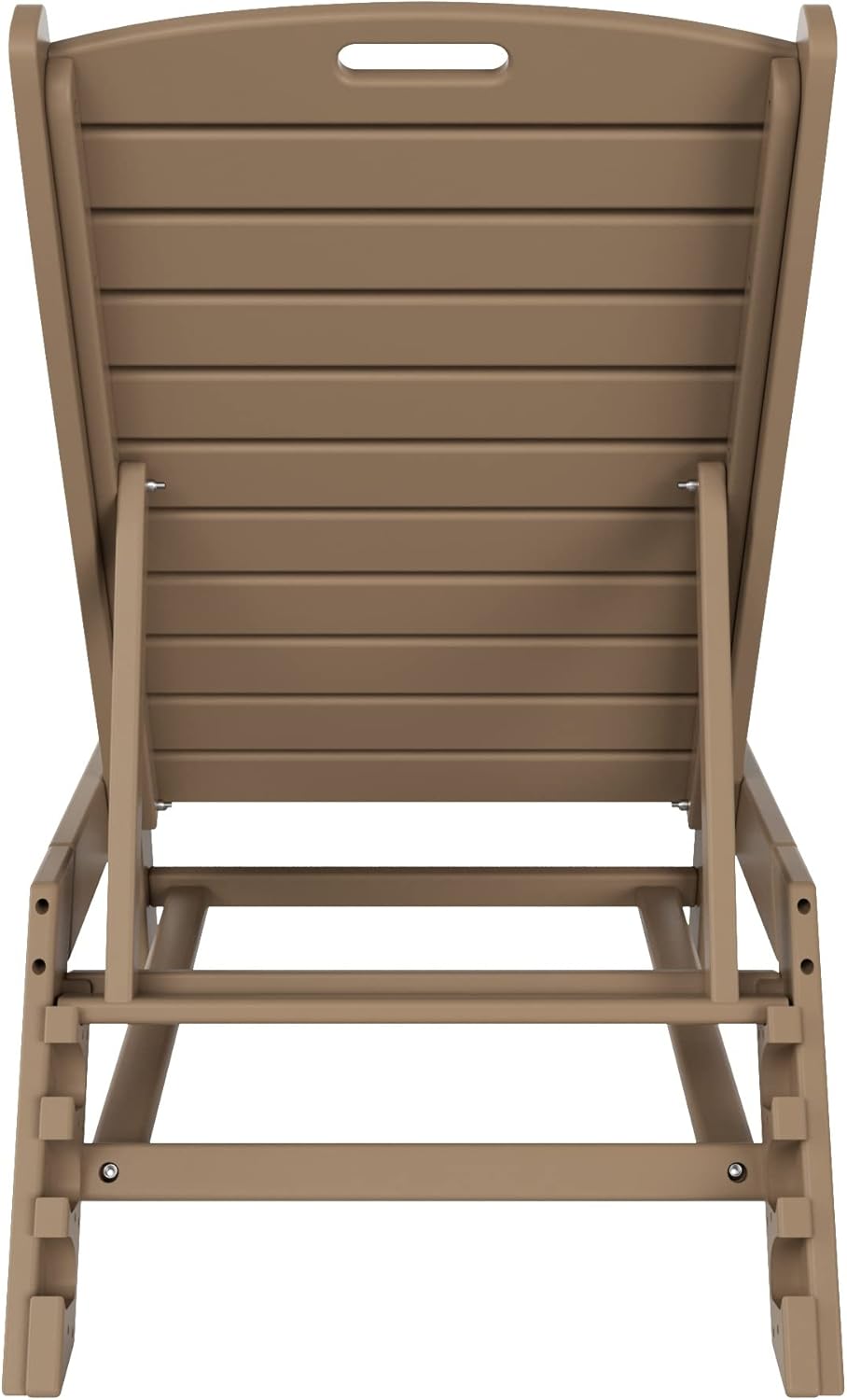 WO Outdoor Lounge Slatted Patio with Lounger Reclining Chaise Lounge with Poly Material 2 PCS Set Chaise HDPE Home Furniture Garden Balcony Pool Hotel Restaurant Resort Porch (Weathered Wood)