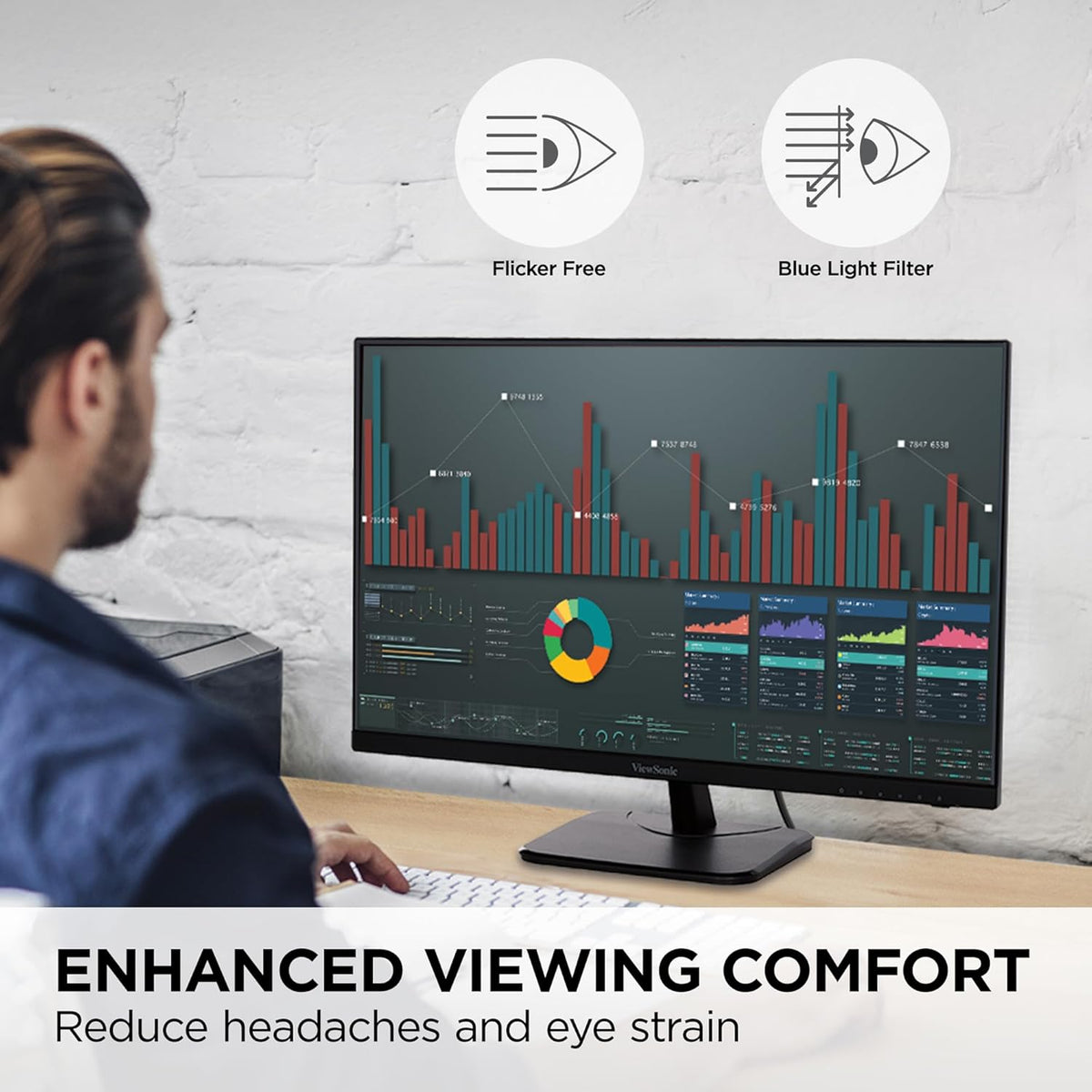 ViewSonic VA2756-4K-MHD 27 Inch IPS 4K Monitor with Ultra-Thin Bezels, HDMI and DisplayPort Inputs for Home and Office (Renewed)