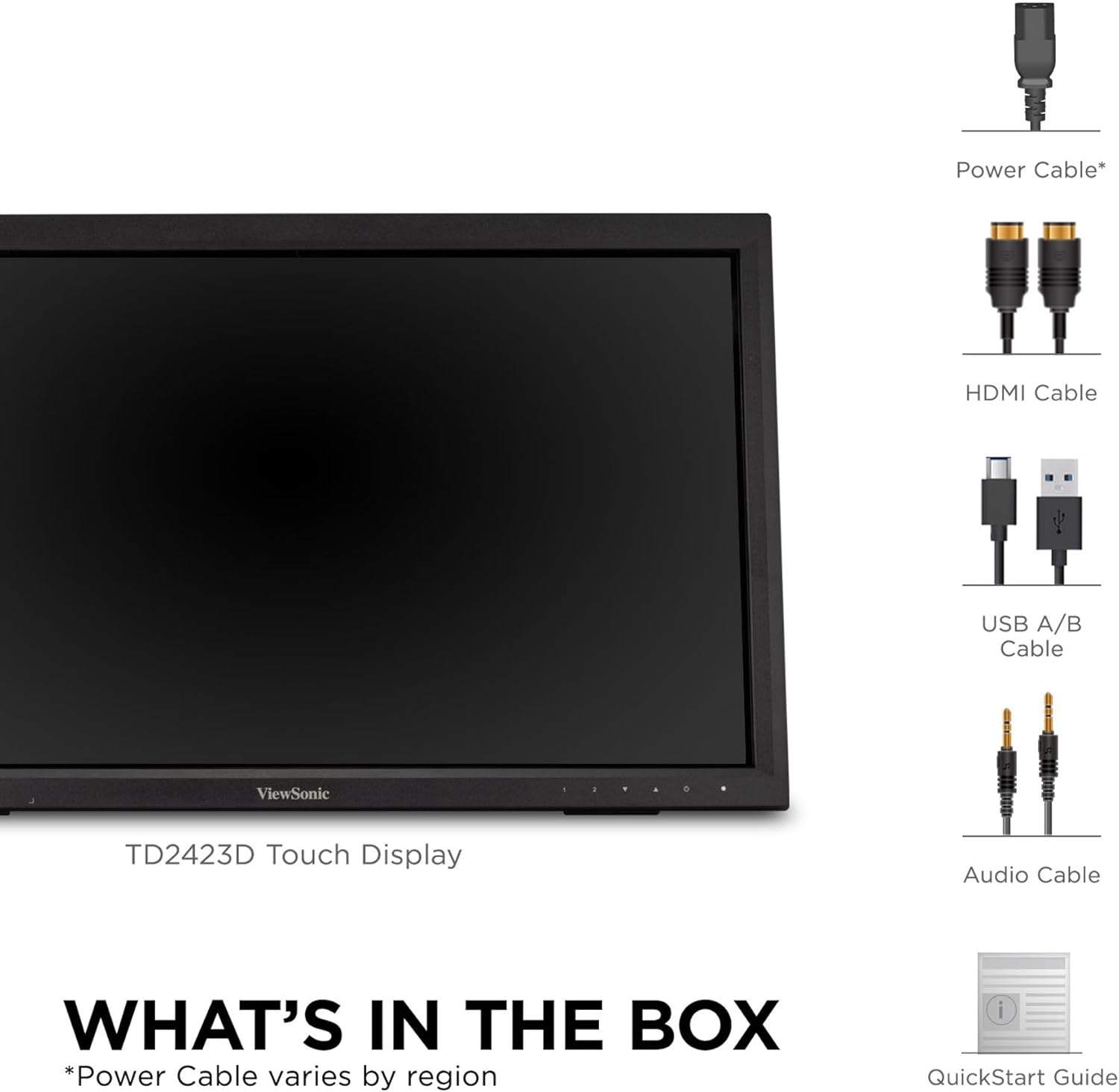 ViewSonic TD2423D 24 Inch 1080p 10-Point Multi IR Touch Screen with Eye Care HDMI, VGA, USB Hub and DisplayPort (Renewed)
