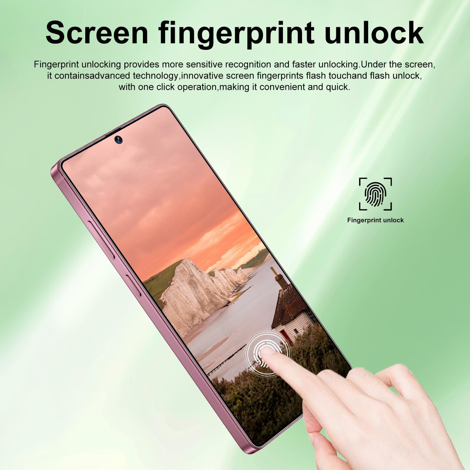 Huness I25 Ultra Unlocked Phone,Built in Pen The Phone,Cell Phone Battery 7000mAh 6.99" HD Screen,Android 14 16+512GB Smartphone,Dual SIM/5G/Face ID/Fingerprint Lock/GPS (Rose Gold, 16+512)