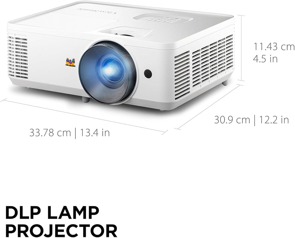 ViewSonic PA503HD 4000 Lumens High Brightness Projector with 1.1x Optical Zoom, USB, and HDMI inputs for Home and Office (Renewed)