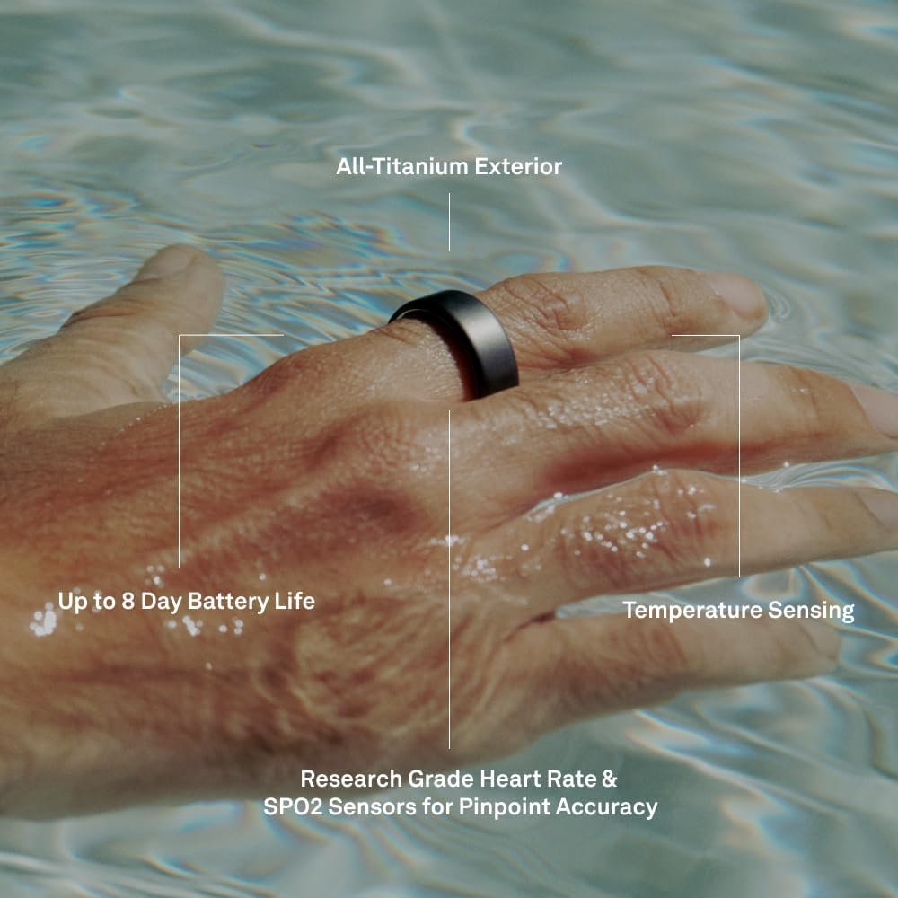 Oura Ring 4 - Silver - Size 11 - Sleep, Activity, Women's Health, AI Advisor, Up to 8 Days of Battery Life, Size Before You Buy, Android & iOS Compatible