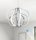 Modern Chrome LED Chandelier with Remote Control, Dimmable LED Chandelier with 3 Color Temperature,8 Lights Hanging Pendant Lights for Dining Room Foyer Entryway Kitchen Living Room