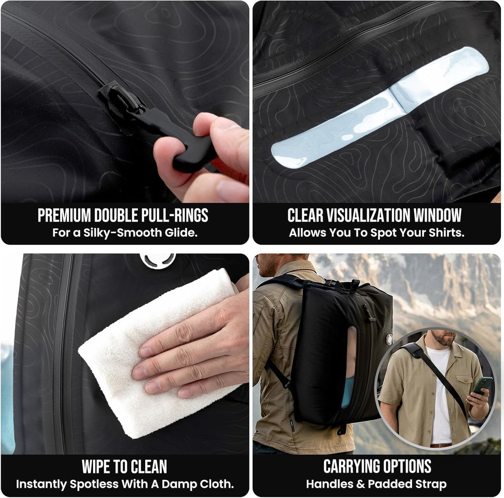 TAILI Travel Vacuum Compression Storage Bags with Wireless Pump -Vacuum Seal Bags (2Pack) for Travel Essentials, Space Saving, Wear-resistant & Waterproof Packing Cubes backpack for Clothing& Luggage