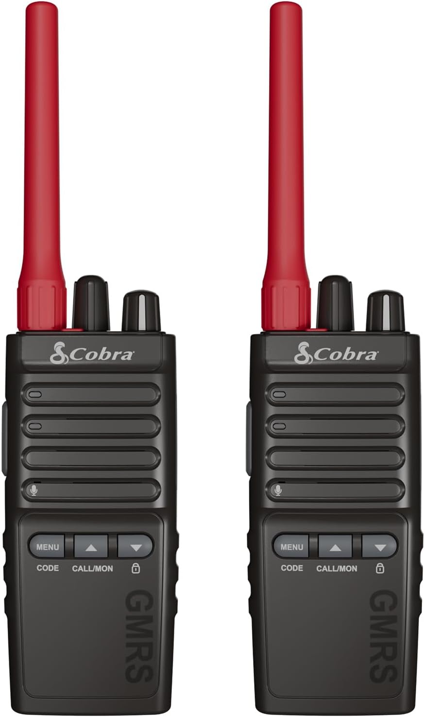 Cobra TrailBlazer 500 GMRS Radio (2-Pack) – IP54 Rugged No-Display Design, 2.5W Long Range Walkie Talkies, 16hr Battery, Swivel Holster, Programmable Software, Removable Antenna, Repeater Compatible