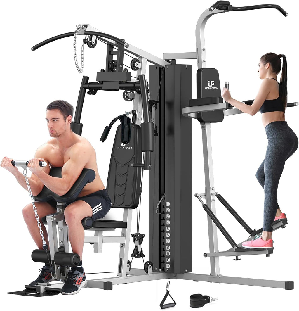 ULTRA FUEGO Multifunctional Home Gym Equipment Workout Station with Pulley System, Arm, and Leg Developer for Full Body Training