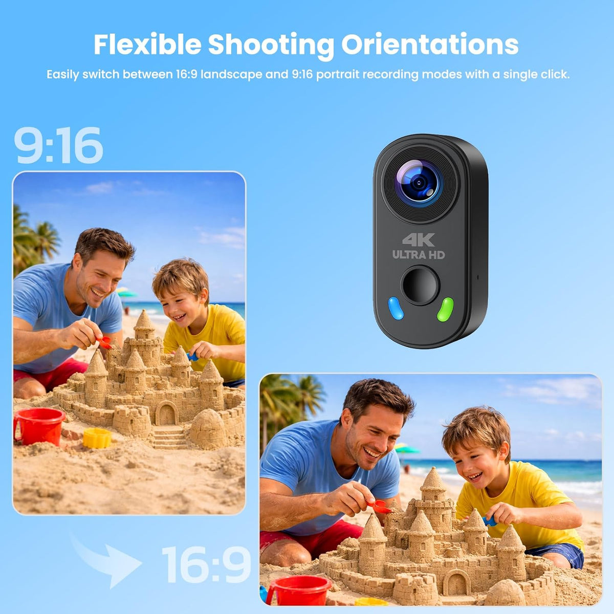 4K Mini Body Camera, Wearable Action Cam with Magnetic Mount, Charging Case, WiFi App Control POV Cam EIS Stabilization, 64GB SD Card, Hands-Free Recording for Vlogging Travel Cycling Motorcycle