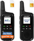 TIDRADIO TD-M2 Pro Unlimited Range Rapid Global Walkie Talkies,Dual Mode -4G LTE PoC Radio with SIM Card+FRS Two Way Radio Long Range Global PTT 2-way Radios for Family,Business,Company,Outdoor -2Pack