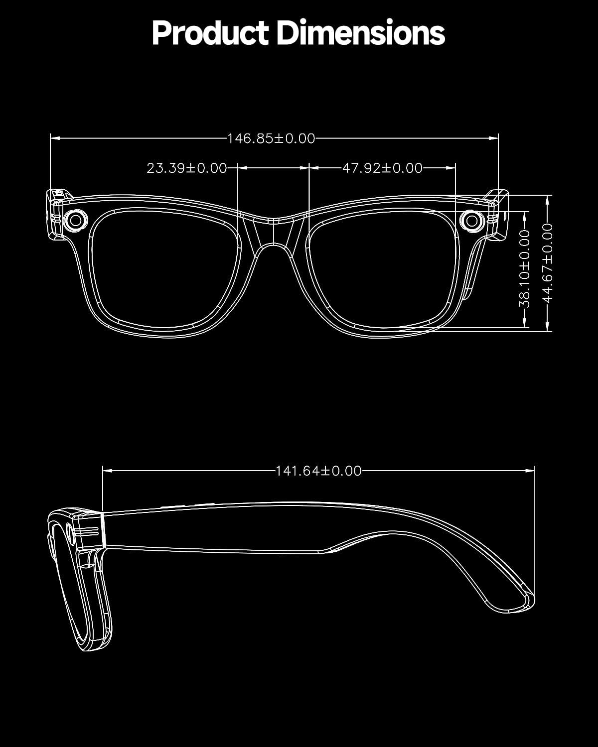 AI Smart Glasses with Camera 4K,Bluetooth AI Glasses for Men Women,Support Live Feed,AI Voice Control,160+ Language Translate, Chat GPT, WiFi, 290mAh Blue Light Glasses（Black）
