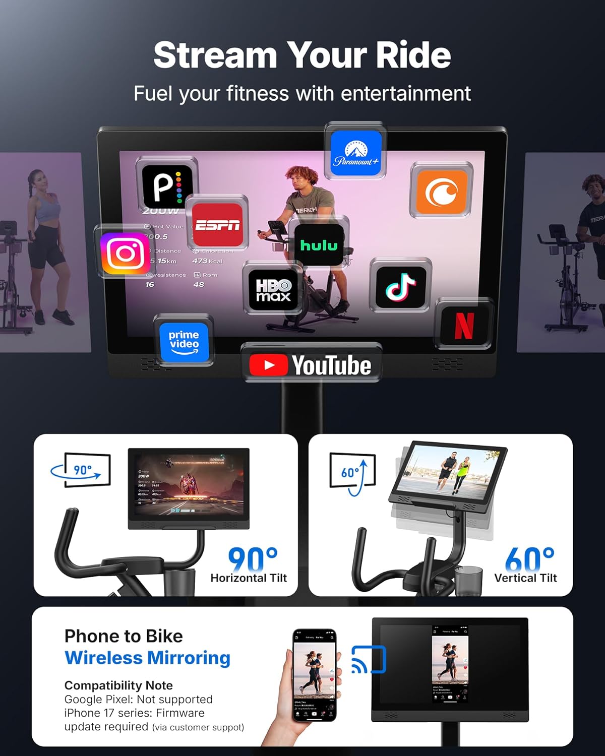 MERACH Recumbent Exercise Bikes for Home with Smart Bluetooth Equipment Exercise Bikes App,LCD,Heart Rate Handle Stationary Bikes for Home, Magnetic Recumbent Exercise Bike for Seniors Gym S08/S23