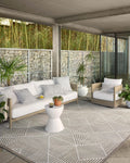 Loloi II Rainier Collection RAI-03 Natural/Cream, Indoor/Outdoor 5'-3" x 7'-7" Area Rug, Beige/Ivory