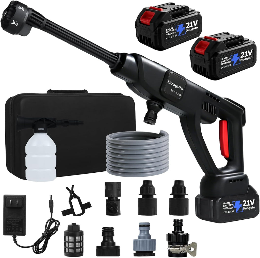 Cordless Pressure Wassher Battery Powered, 1400 PSI, 2×4.0Ah Batteries