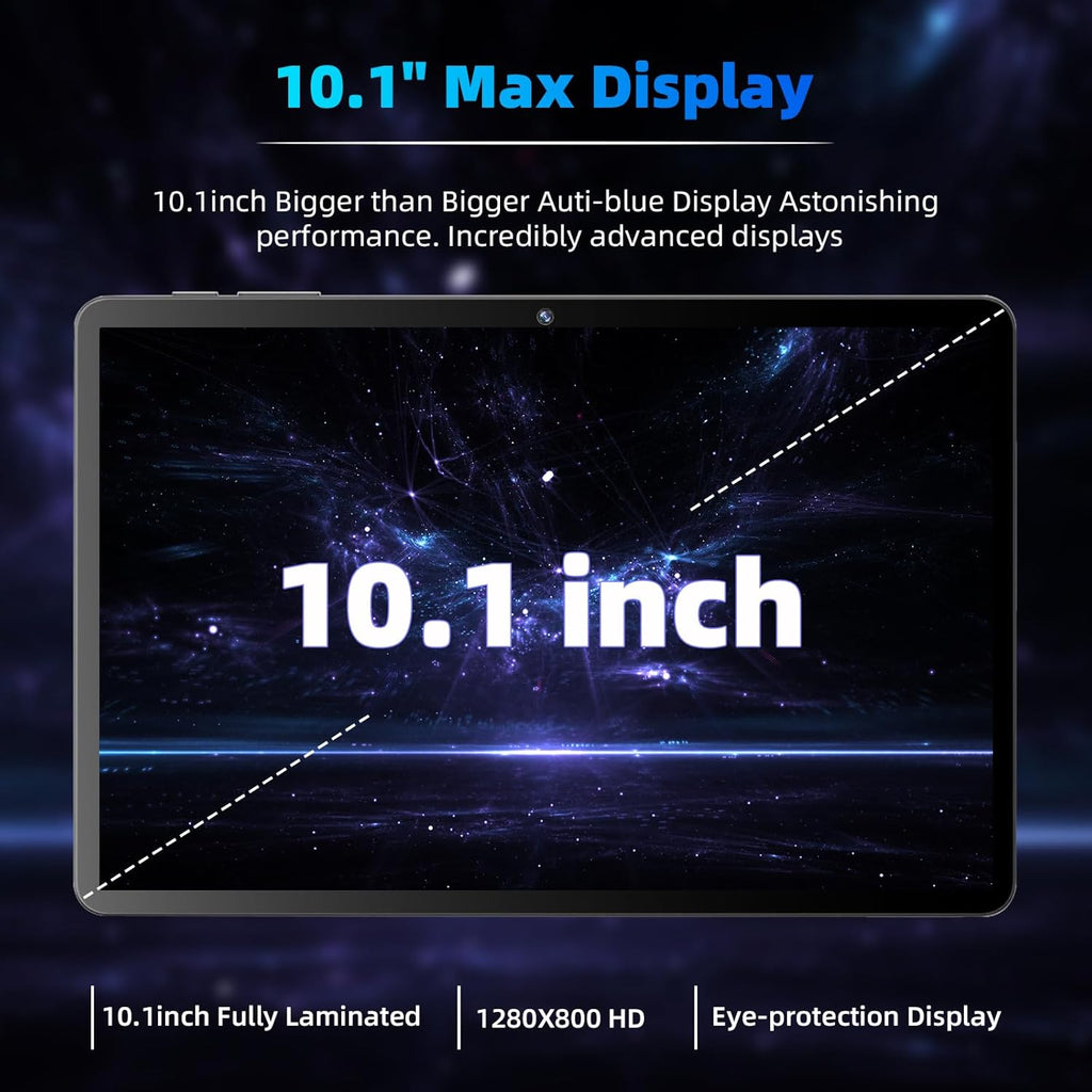 TUOHAITIME Android 15 Tablet,10 inch Tablets, Octa Core CPU, 24GB+64GB+512GB Expansion, 1280x800 Display Screen, Wi-Fi6, Dual Cameras, 6000mAh Battery,Support Widevine L1 Google Kids Space, Blue