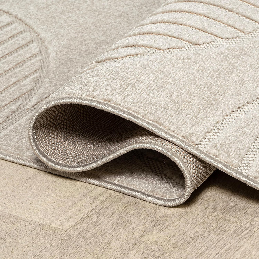 JONATHAN Y Nordby High-Low Arch Striped Ivory/Cream Indoor/Outdoor Area Rug, 8x10, Modern, Contemporary, Geometric, Bohemian, Bedroom, Kitchen, Living Room,Non Shedding (SCN104B-8)
