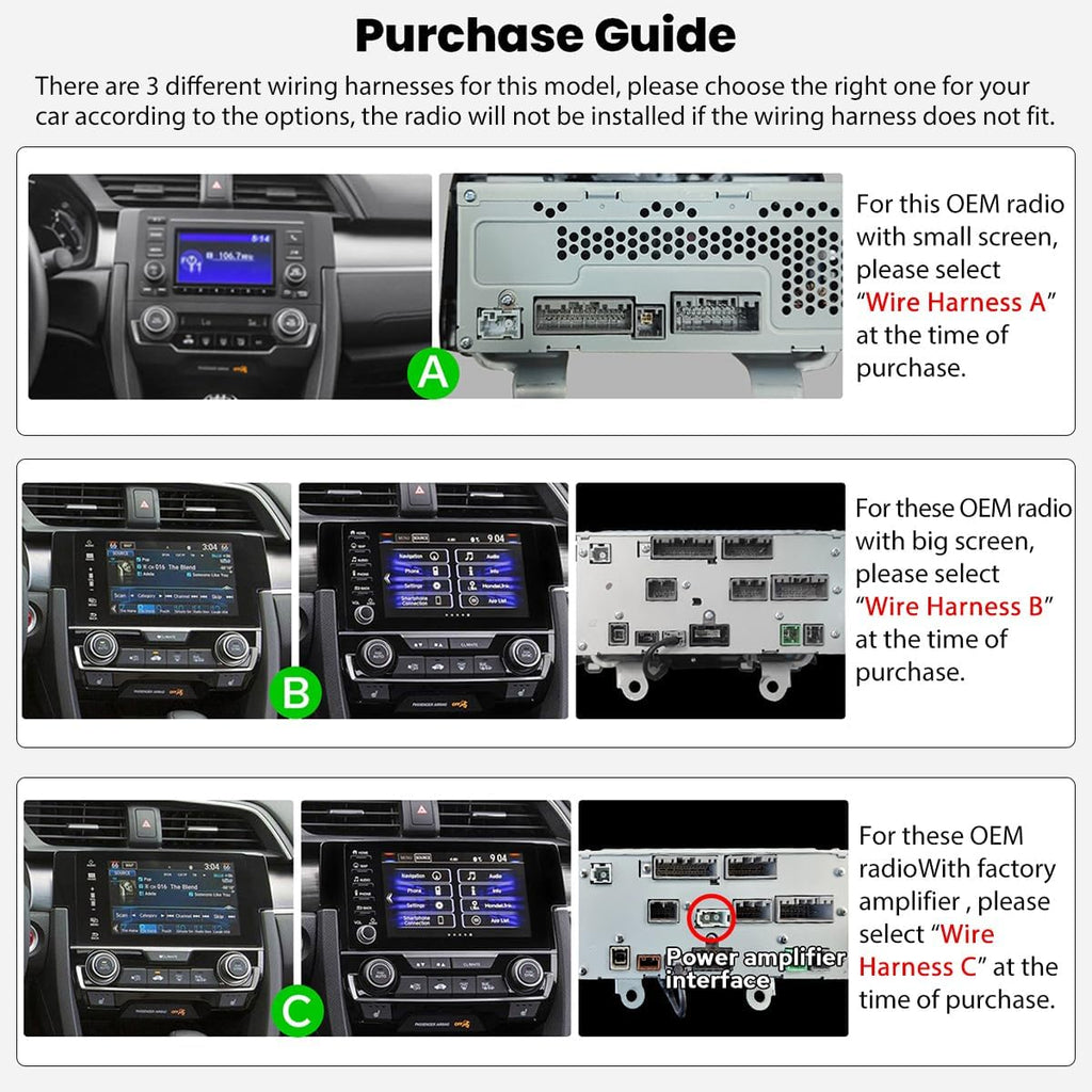JOYING Car Radio for Honda Civic 2016-2021 Android 13 Car Stereo 9 Inch Head Unit with Carplay & Android Auto, Mirror Link, GPS Navigation, Bluetooth 5.0, Volume Knob(JY-HT145N4)