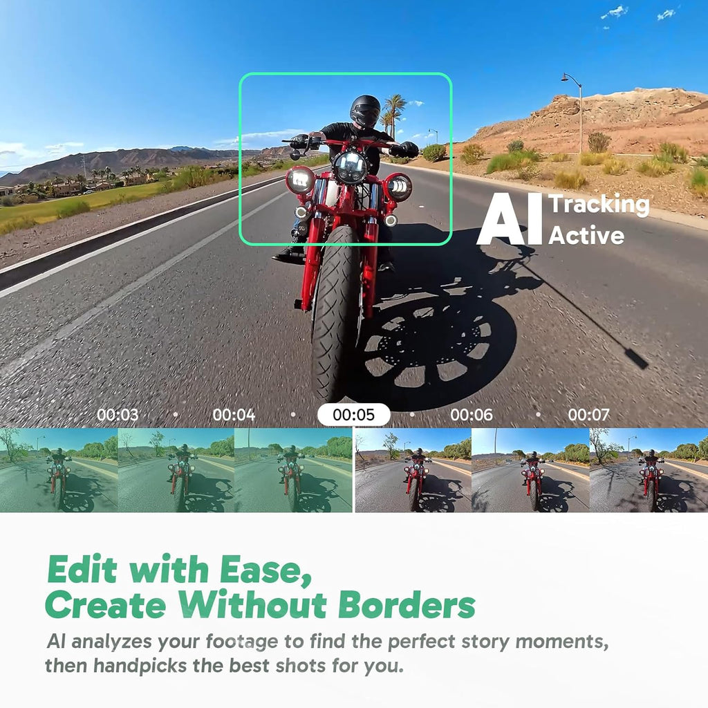 AKASO 360 Weatherproof 360 Action Camera - 5.7K 360 Video with 1/2" 48MP Sensors, 72MP 360 Photo, 360-SuperSmooth, Invisible Selfie Stick, 360° Horizon Lock, AI Tracking with 256GB MicroSD Card