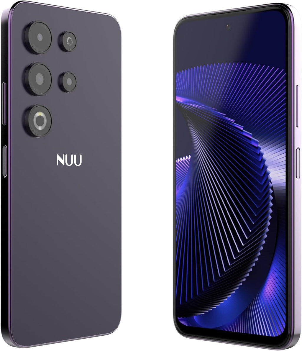 NUU N30 Cell Phone Unlocked for T-Mobile, Mint, Metro, Qlink, Tello 6GB/128GB, Teen Phone, Dual SIM 4G, Octa-Core 6.7" 90Hz HD+, Any Parental APP, Unlocked Android Phones, Purple, 1 Year US Warranty