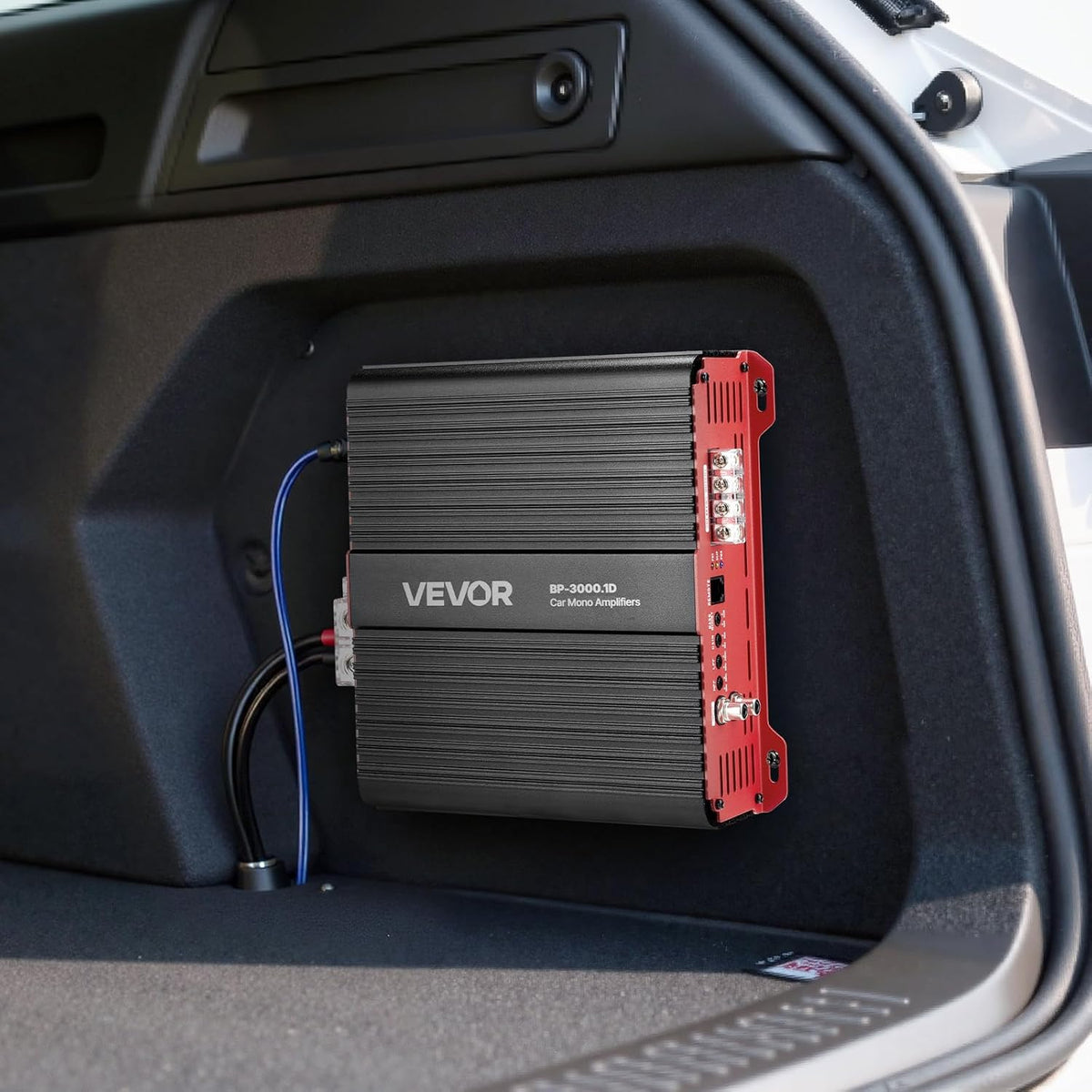 VEVOR Monoblock Car Amplifier, 3000W RMS MAX, 1/2/4 Ohm Stable, 1-Channel Class D Car Audio Amplifier with Remote Subwoofer Level Control, Low Pass Filter and Bass Boost, Volume Controller Included