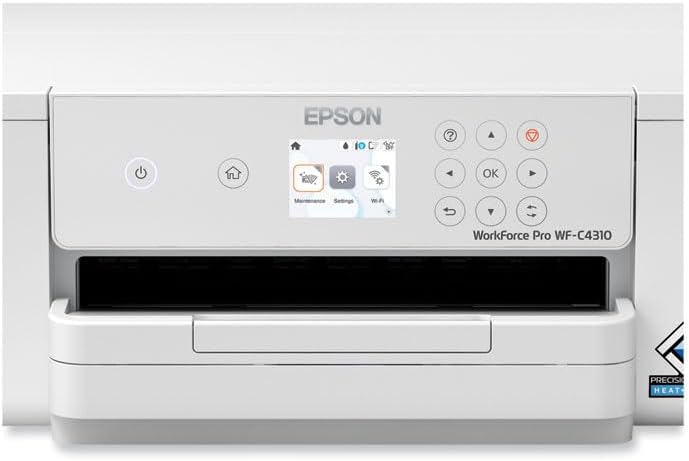Epson Workforce Pro WF-C4310 Desktop Wireless Inkjet Printer - Color - 4800 x 1200 dpi Print - Automatic Duplex Print - 250 Sheets Input - Ethernet - Wireless LAN Connect, Smart Panel App, App