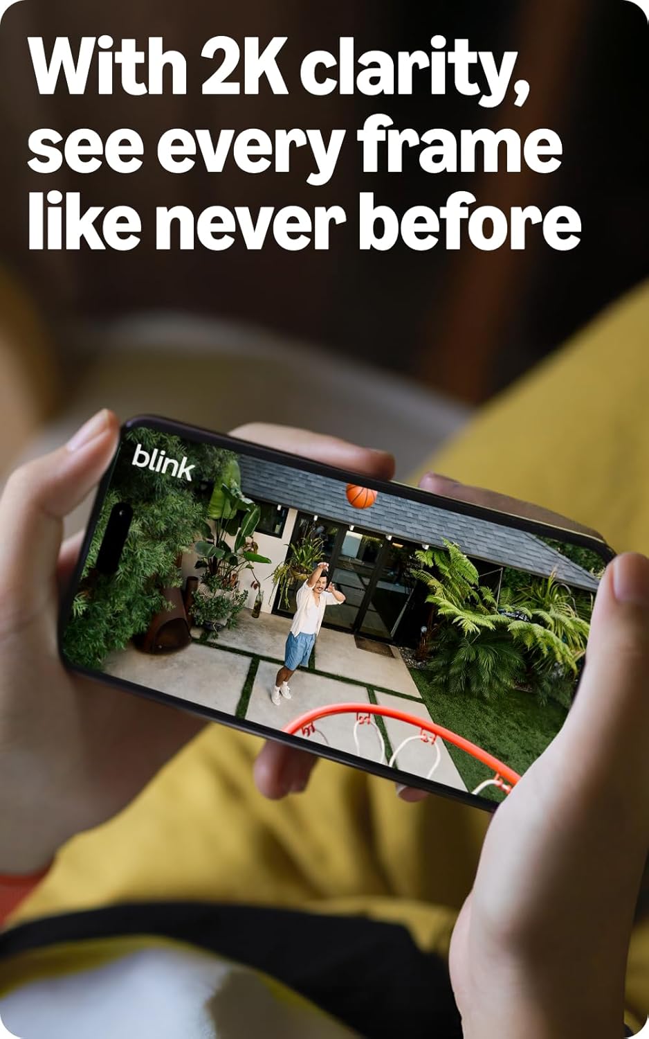 Blink Outdoor 2K+ (newest model) — Wireless smart security camera, 2K video resolution, enhanced audio, two-year battery. Sync Module Core included — 2 camera system (White)