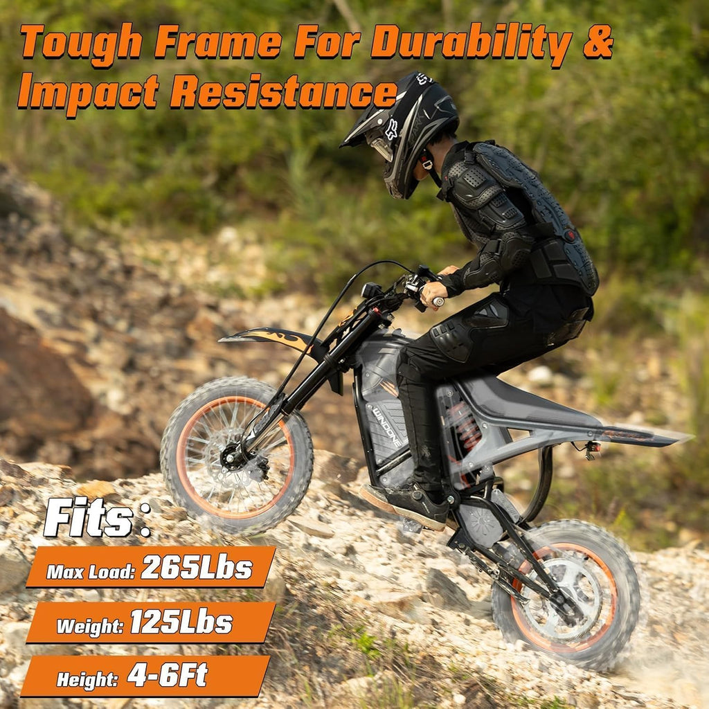 RM7 Electric Dirt Bike for Adults & Teens, 2200W Peak Ebike, 48V 22.5Ah, 37 MPH, 45 Miles, 14"/12" Tire Off-Road Electric Motorcycle, Dual Hydraulic Brakes, Fit Age 13+