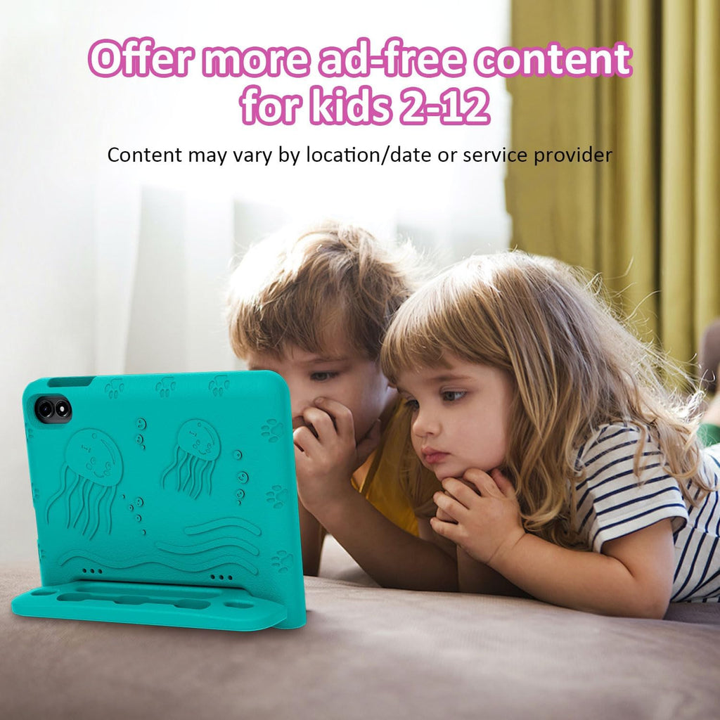 WXUNJA Android 15 Kids Tablet, 2025 Upgraded 10.1 Inch Tablets with Octa-core Processor, 6000mAh Battery, Kid Space, Parental Control,Pre-Loaded Kids Apps, 2.4/5GHZ Dual WiFi, Case Included, Green