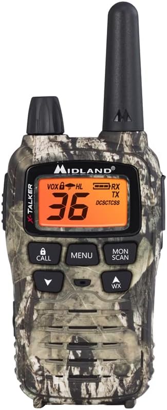 Midland® - T75VP3 - 36 Channel FRS Two-Way Radio - Long Range Walkie Talkie, 121 Privacy Codes, & NOAA Weather Scan + Alert - Mossy Oak Camo - Set of 2