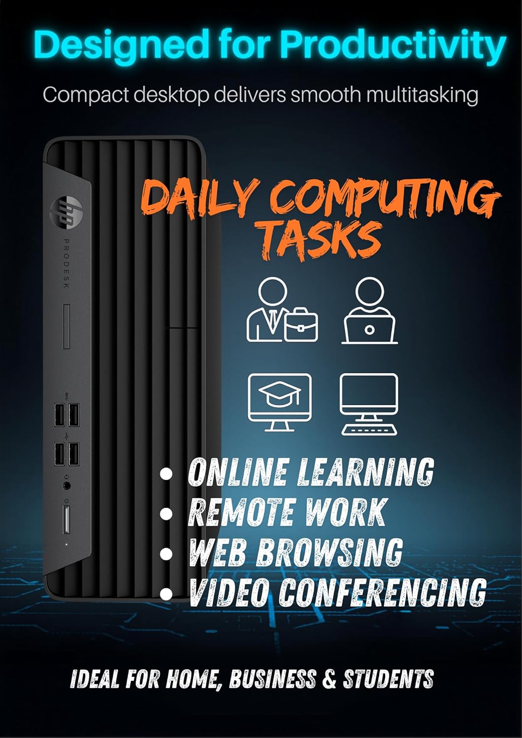 HP ProDesk G7 SFF Desktop Computer, Intel Processor, Dual 4K Display Support| 8GB RAM, 512GB SSD| WiFi| Bluetooth| HDMI, USB, RJ-45| Windows 11 Pro| Wired Keyboard & Mouse| Business & Personal Use