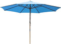 Yescom 13ft Coastal Solid Beech Wood Umbrella Pulley Lift Commercial Base with Wheel Included for Beach Club Seaside Restaurant Terrace Resort Poolside