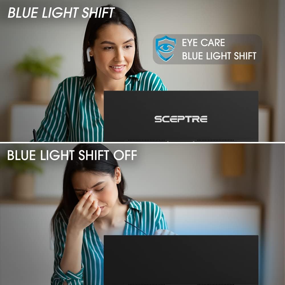 Sceptre 24-inch Prime Monitor Thin 1080p LED Monitor 99% sRGB 2x HDMI VGA Build-in Speakers, Machine Black (E248W-19203R 2025 Series)
