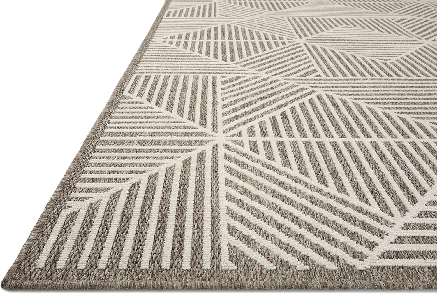 Loloi II Rainier Collection RAI-03 Natural/Cream, Indoor/Outdoor 5'-3" x 7'-7" Area Rug, Beige/Ivory
