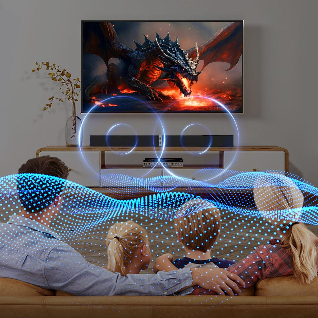 MZEIBO Sound Bar for Smart TV .80W Detachable Bluetooth Soundbar with Powerful Bass, 2-in-1 Home Theater Audio System, ARC/Optical/AUX Connectivity for TV/PC/Laptop/Game Console