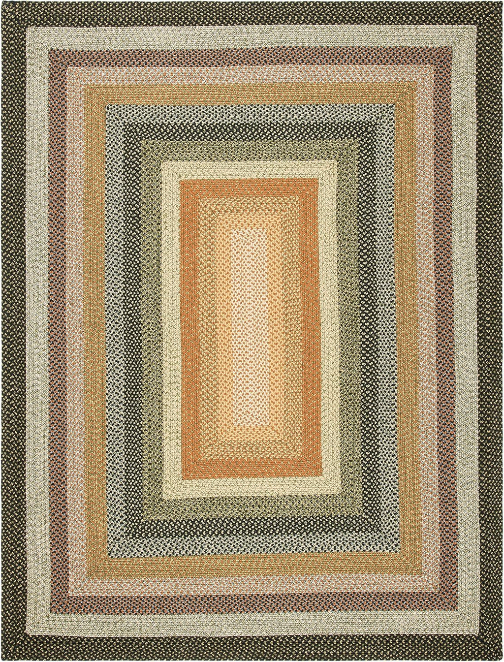 SAFAVIEH Washable Rug Outdoor Braided Collection - 8' x 10', Multi, Handmade & Reversible, Non-Shedding & Easy to Clean, Ideal for Patio, Backyard, Mudroom (BRD308A)